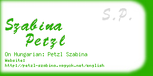 szabina petzl business card